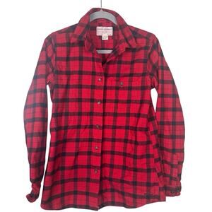 Filson Womens Buffalo Plaid Black Red Flannel Shirt